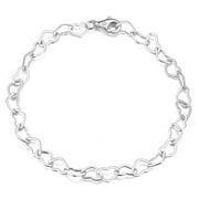 COXEER Hollow Heart Charm Bracelet: Fashion S925 Silver Bracelet Hand Jewelry for Women