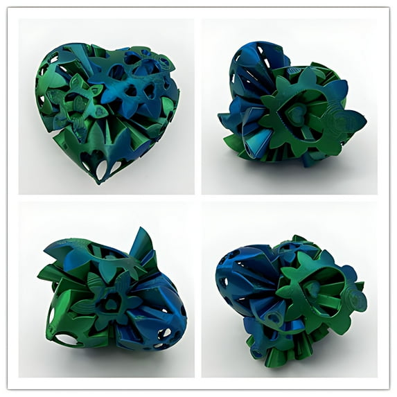 Hollow Heart GearToys under $5! CQCYD 3D Printed Cut-Out Heart, Gradient Color Gear Ball FidgetToys, Creative Desktop Decor, Stress Relief ManipulativeToys for Adults,Kids
