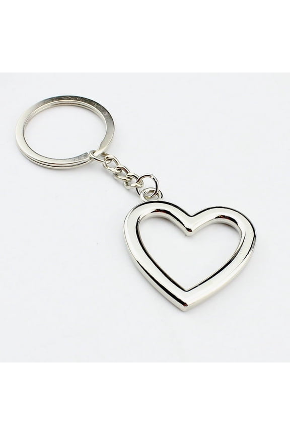Hollow Heart Keychain Elegant Key Chain Silver Gift Beautiful Heart Shaped Design Zinc Alloy Business Gift Personalized Keychain Elegant Heart Design