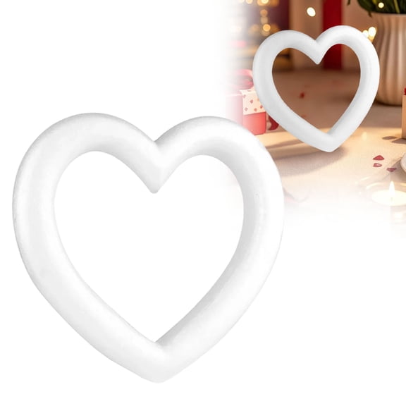 Hollow Heart Modeling, Craft Foam Hearts Decor, Modelling Foam Heart Shape for DIY Craft Projects, Ideal for Weddings and Valentine's Day, 9.8 inch