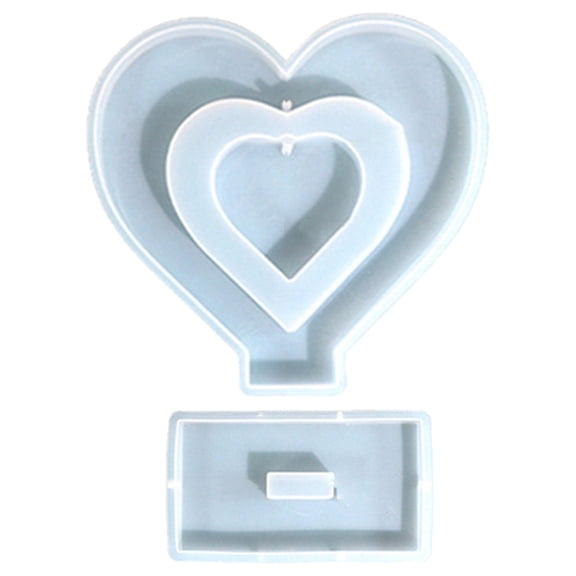 Hollow Heart Photo Frame Model DIY Epoxy Resin Model Photo Frame with Base Supplies Casting Picture Frame Model for Valentine's Day Christmas