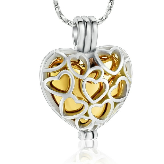 Hollow Heart Urn Cremation Jewelry for Ashes - Heart Pendant Memorial Urn Necklace Ashes Holder Personalized Customization Keepsake Urn