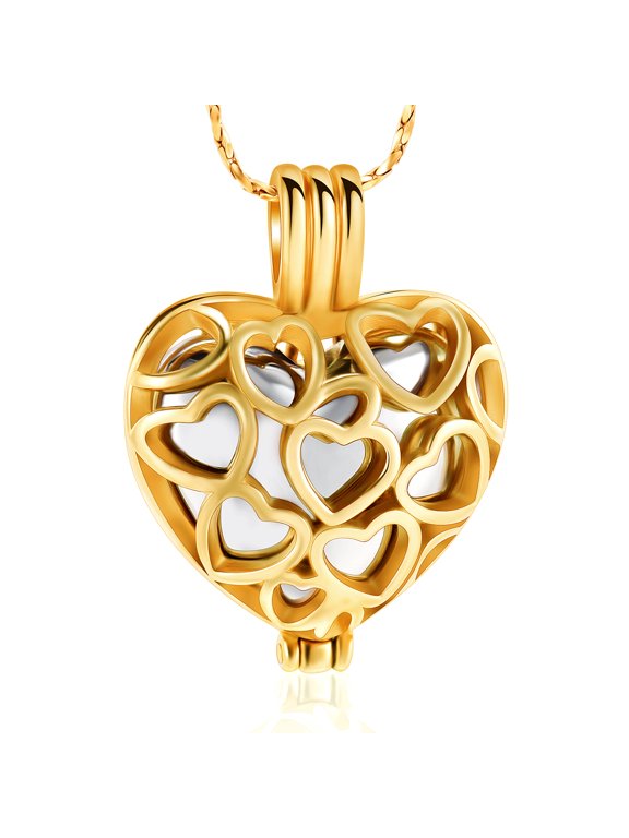 Hollow Heart Urn Cremation Jewelry for Ashes - Heart Pendant Memorial Urn Necklace Ashes Holder Personalized Customization Keepsake Urn