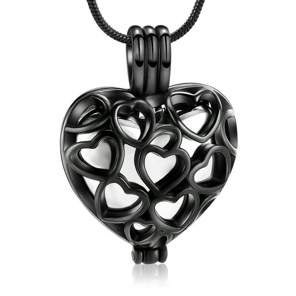 Hollow Heart Urn Necklace for Ashes Human / Pet Stainless Steel Memorial Ashes Pendant Keepsake Jewelry Memorial Cremation Necklace for Ashes