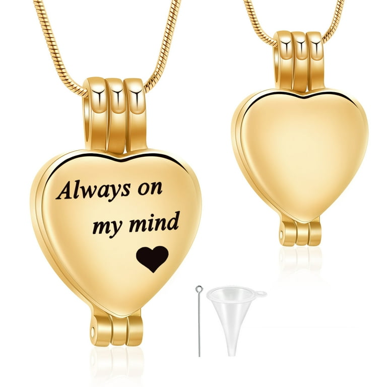Hollow Heart Urn Necklaces for Ashes Cremation Necklace for Ashes