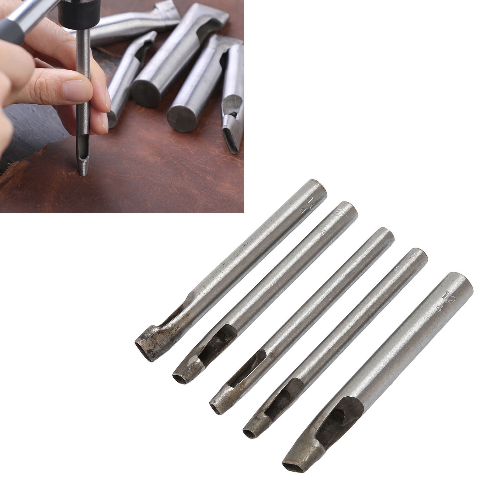 Hollow Hole Punch Set, Oval Shape Leather Hole Punch High Hardness For