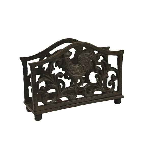 Hollow Iron Tissue Holder Desktop Napkin Stand Creative Serviette Holder Tissue Organizer for Hotel Home Restaurant (Imitation Rust)