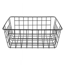 Hollow Iron Wired Basket, Storage Baskets Metal Basket Without Interlining Bathroom Kitchen Organizer Black