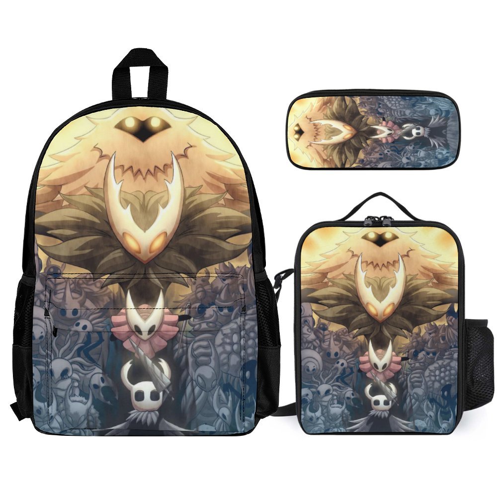 3D Wolf Design Kids Backpack Set - Includes Bookbag, Lunch Bag & Pencil Case For Boys, Lightweight & Durable