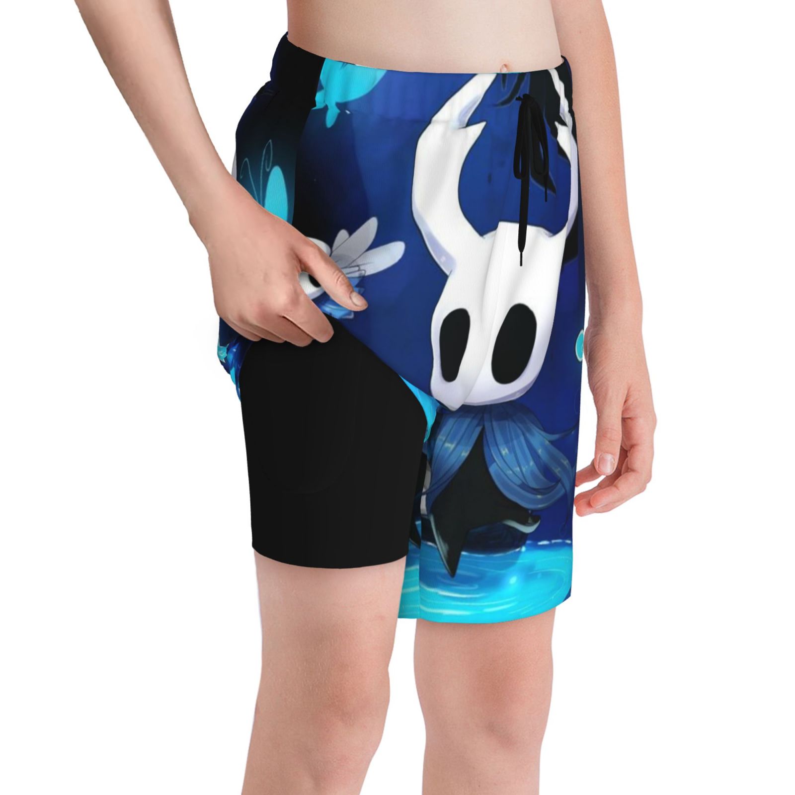 Hollow Knight Boys Swim Trunks Compression Liner Swim Shorts Quick Dry Bathing Suit With Boxer
