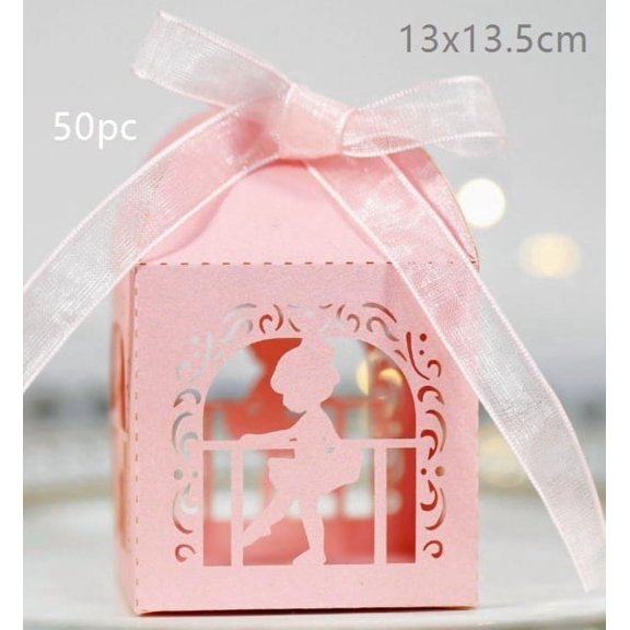 Hollow Kraft Paper Dancing Girl Candy Box - Elegant Wedding Favor Packaging for Special Events