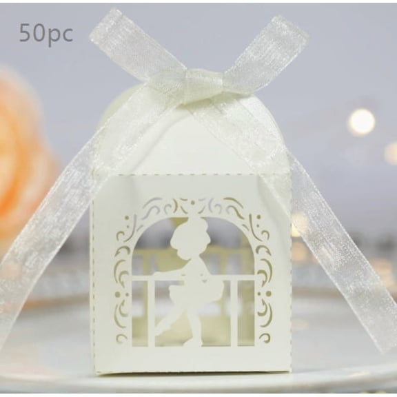 Hollow Kraft Paper Dancing Girl Candy Box - Elegant Wedding Favor Packaging for Special Events