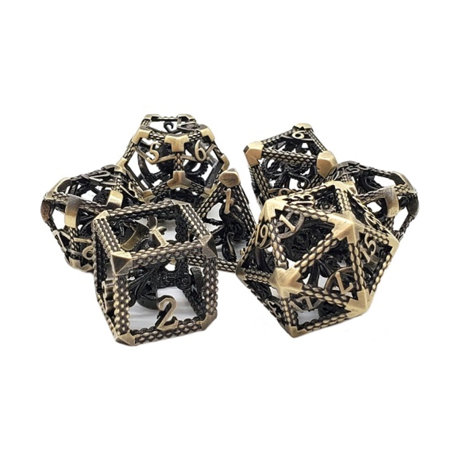 7 Piece Hollow Metal Dice Set Rune hot Series