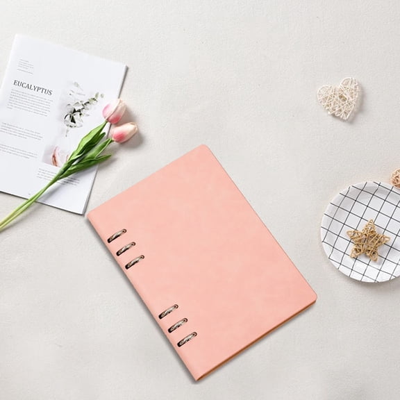 Hollow Leather Metal Hardcover Refillable 6 Ring Diary Personal Planning Notebook A5 Business Student