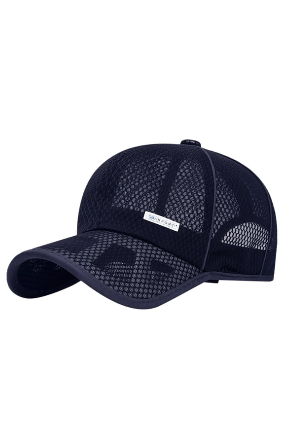 Hollow Mesh Baseball Cap, Soft Low Profile Cap, Adjustable Dad Headwear, Unisex Breathable Lightweight Hat for Outdoor Activity Leisure Outing Street Casual Sun Shade Cap,Navy