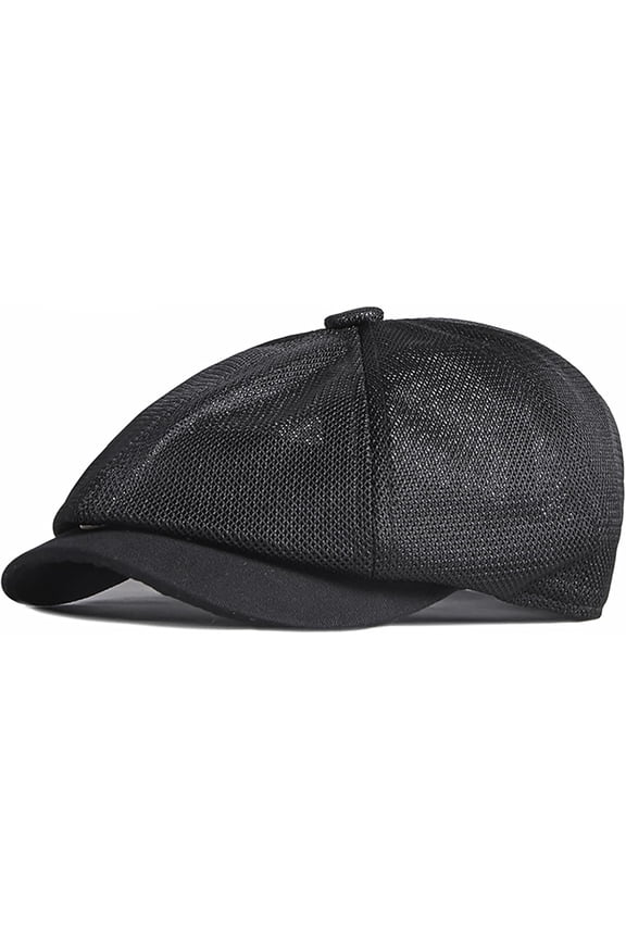 Hollow Mesh Hat Men's Summer Newsboy Cap Breathable Adjustable Beret Ivy Cap Irish Cabbie Driving Fishing Hats
