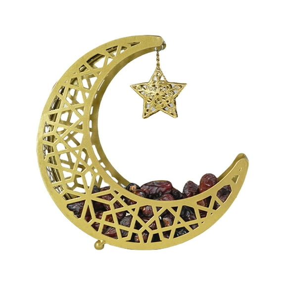 Hollow Moon Iron Eid Serving Tray for Desserts and Pastries Table Decoration