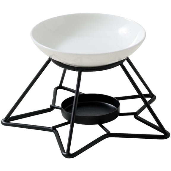 Hollow-Out Ceramic Oil Diffuser with Metal Stand for Home Decor