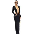 thumbnail image 1 of Hollow Out Long Sleeve Sexy Maxi Dress Women Gown Elegant Black Deep V Neck Backless Bodycon Skinny Club Long Dresses, 1 of 20