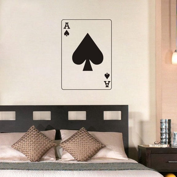 Hollow Out PVC Removable Home Decor Poker Ace Of Spades Wall Stickers For Bedroom Children Kids Room Decorati 60x43cm