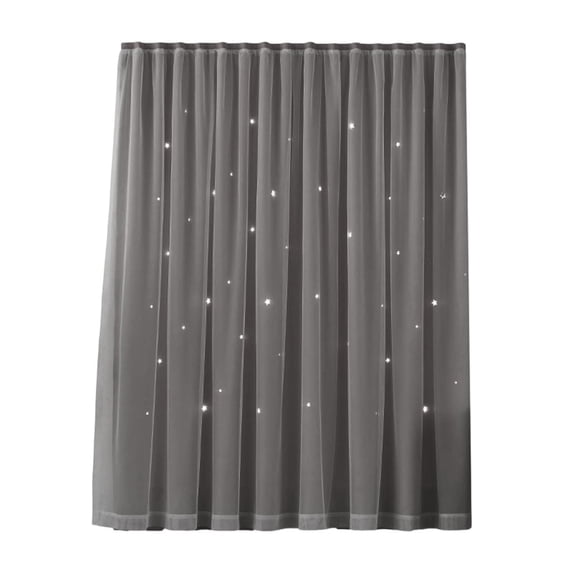 Hollow‑Out Stars Blackout Curtains, Double Layer Star Cut Out Window Drapes, 1 Panel 39.37" X 78.74" For Bedroom Living Room