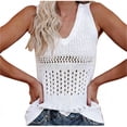thumbnail image 1 of Hollow Out Sweater Vest Women Spring Summer V Neck Sleeveless Knit Casual Sweaters Tank Tops, 1 of 6