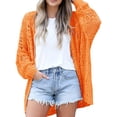 thumbnail image 1 of Hollow-Out Women Knit Kimono Caridgan Open Front Loose Sweater Coat, 1 of 4