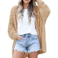 thumbnail image 1 of Hollow-Out Women Knit Kimono Caridgan Open Front Loose Sweater Coat, 1 of 4