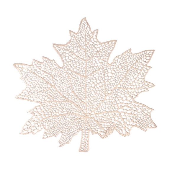 Mouliraty Hollow PVC Maple Leaf Shaped Placemat And Oil Proof Household Western Style Placemat Insulation Pad Decorative Placemat
