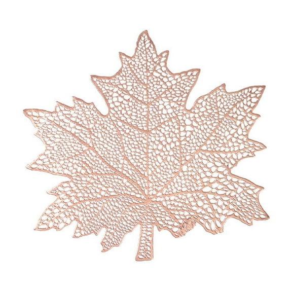 Hollow PVC Maple Leaf Shaped Placemat, Oil Proof Western Style Table Mat, Heat Insulation Pad for Dining Table Decoration, Irregular Shape