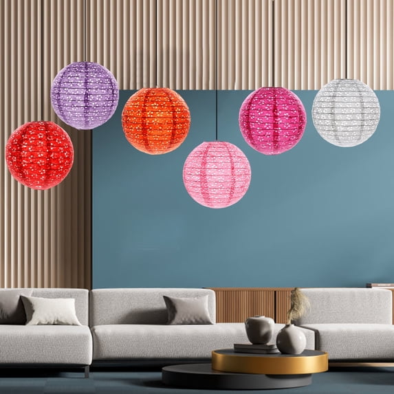 Hollow Paper Lanterns for Hanging | Traditional Folk Craft Decor | Intricate Cut-Out Design for Weddings & Parties | Set of 1
