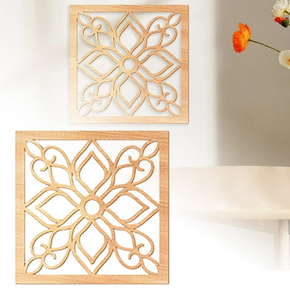 Hollow Pattern Wooden Wall Art - High-Quality Wood, Easy to Mount, For Living Room/Bedroom, Home Decor