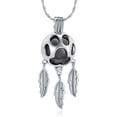 thumbnail image 1 of Hollow Dream Catcher Pet Cremation Jewelry Dreamcatcher Cremation Jewelry for Ashes Stainless Steel Paw Print Urn Locket Pendant Memorial Urn Necklace for Women for Loved Ones Keepsake Gift, 1 of 8