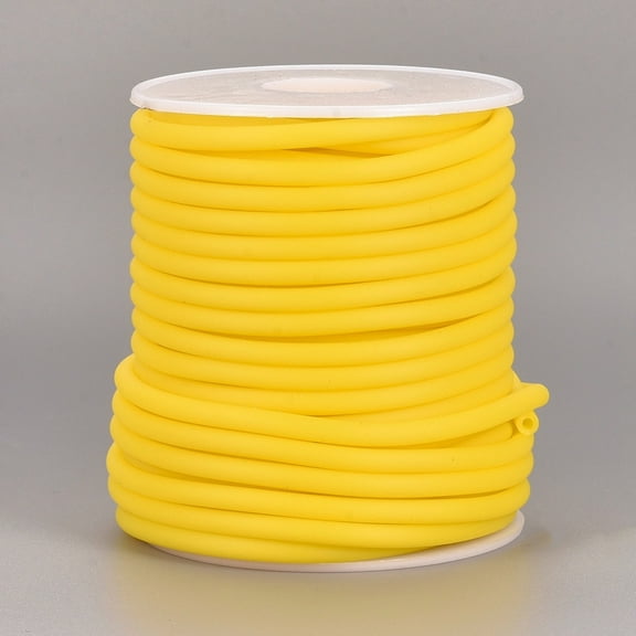 Hollow Pipe PVC Tubular Synthetic Rubber Cord Wrapped Around White Plastic Spool golden 4mm Hole: 2mm about 16.4 yards(15m)/roll