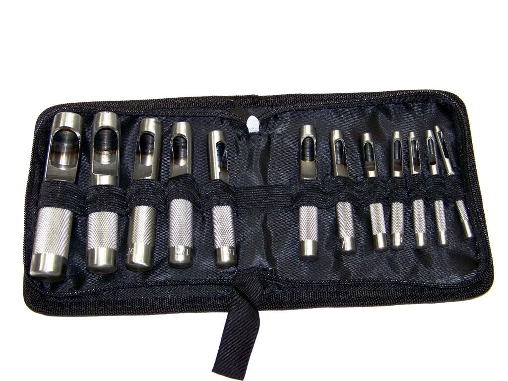 Hollow Punch Set Cuts Holes in Leather Plastic Rubber Gasket Vinyl