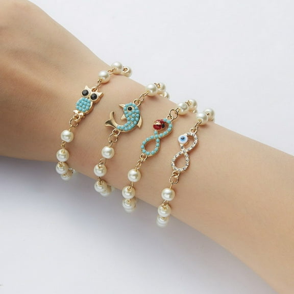 Hollow Rhinestone Pearl Bracelet Multi-style Adjustable