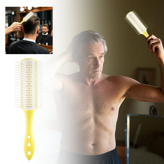 Hollow Rib Big Back Hair Brush for Styling Hairdressing Comb for Men Smooth Wet and Dry Hair with Oil Application