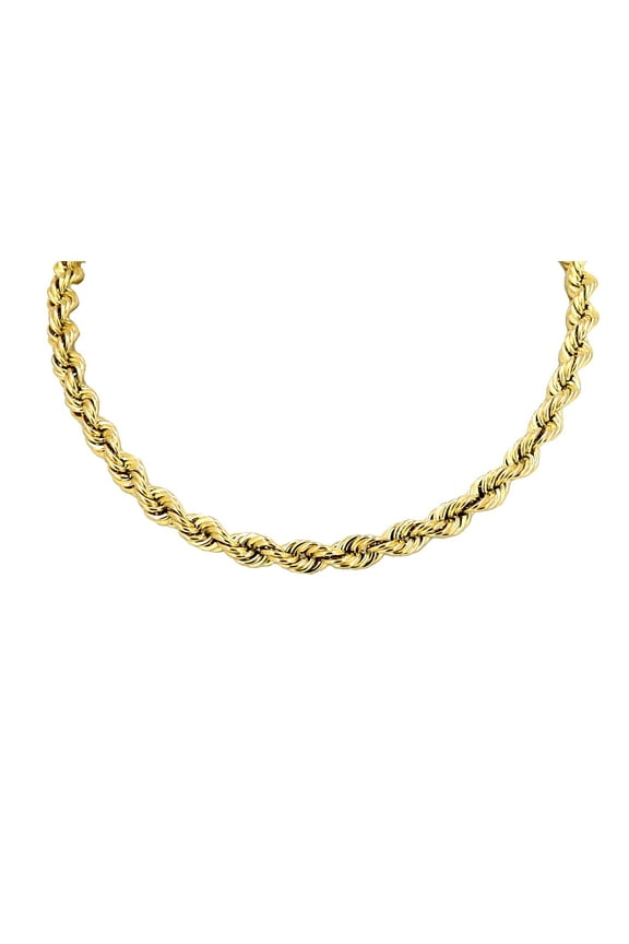 Hollow Rope Chain Real 10K Yellow Gold Necklace 1.8MM and 18 inch