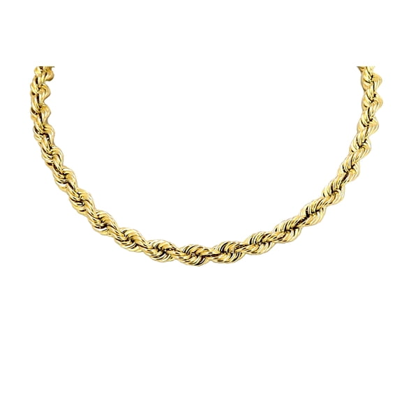 Hollow Rope Chain Real 10K Yellow Gold Necklace 1.8MM and 18 inch