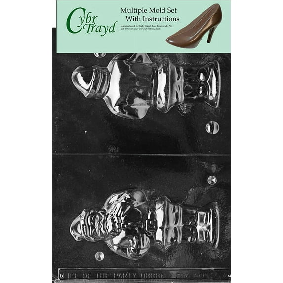 Hollow Santa Chocolate Candy Mold with Exclusive Cybrtrayd Copyrighted Molding Instructions, Pack of 3