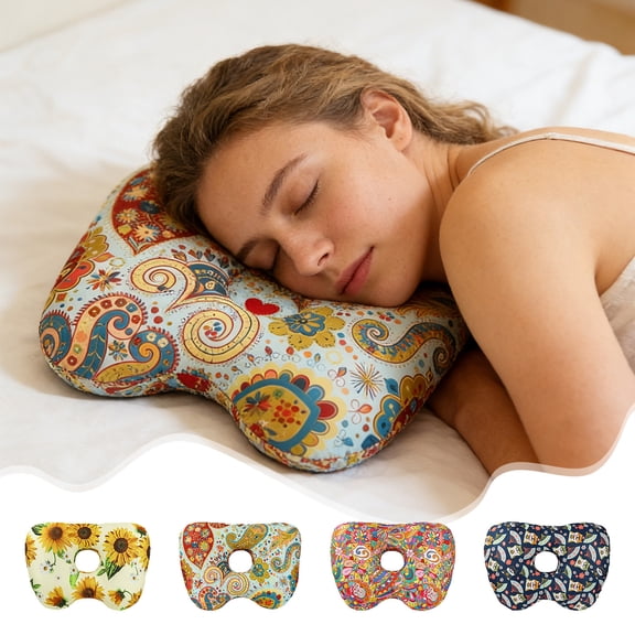 Hollow Shaped Soft Ear Piercing Pillow, Comfortable Side Sleeper Pillow for Pain-Free Sleep