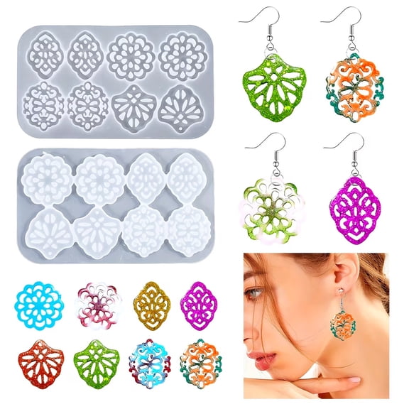 Hollow Silicone Resin Casting Mold for DIY Jewelry Making  Lightweight Earrings, Pendants, Necklaces, Brooches