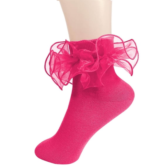 Hollow Socks Boy Girls Ruffle Ankle Socks Cotton Double Lace Cuff Sock for Kids Cute Tube Dress Socks Ruffled Socks 6-8Y