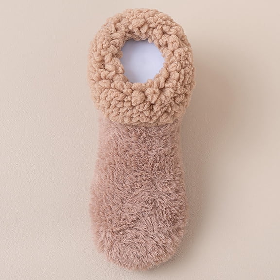 Hollow Socks for Men Womens Slipper Socks Winter Warm Fleece Lined Socks Cozy Soft Thick Fuzzy Non Indoor Christmas Socks Coffee One Size