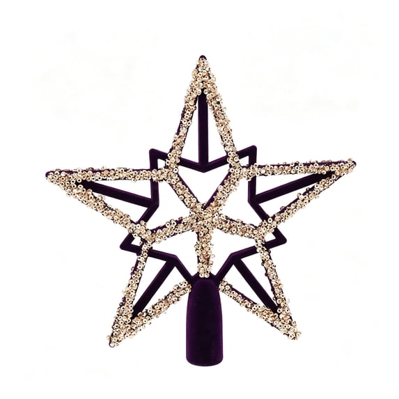 Hollow Star Christmas Tree Topper with Glitter Sequins for Wedding ...