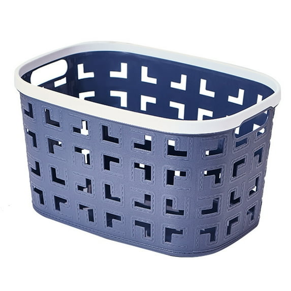 Hollow Out Storage Basket - Large Capacity, Deep, Contrast Color, Handle Hole, Keep Neat, Anti-deformed, Book Sundries Basket Organizer, Household Stuff