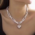 thumbnail image 1 of Hollow Thick O-shaped Chain Love Pendant Necklace, 1 of 2