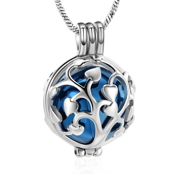 Hollow Urn Necklace for Ashes Cremation Jewelry Memorial Cremation Necklace for Ashes Tree of Life Ashes Necklace Stainless Steel Ash Keepsake for Women Men