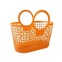 Hollow Vegetable Basket Storage Basket, Plastic Basket with Handle 2Pcs Hollow Out Garden Basket Large Capacity Shower Caddy for Kitchen Bathroom Dorm Pantry, a Basket
