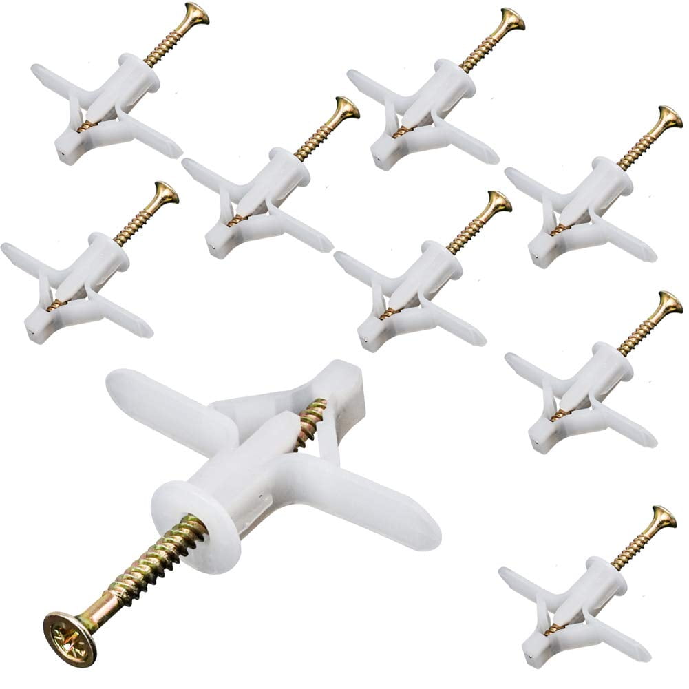 HollowWall Anchors, Drywall Anchor kit with Screws, SelfDrilling Hollow Wall Anchor,65Lbs